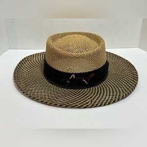Greg Norman Collection Straw Fedora Hat – Woven Sun Hat with Logo Band
